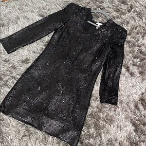 Topshop Long Sleeve Sequin Dress